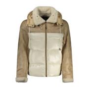 Guess Beige Polyesterjacka med Avtagbar Huva Beige, Herr