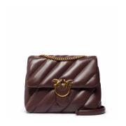 Pinko Brun Axelväska Elegant Quiltat Design Brown, Dam