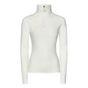 Victoria Beckham Ivory White Merino Wool Turtleneck Sweatshirt Beige, ...