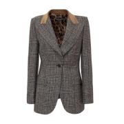 Dolce & Gabbana Brun ullblazerjacka med ficklock Brown, Dam