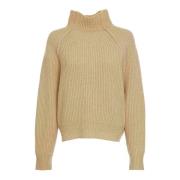 Drykorn Ull Turtleneck Tröja Avslappnad Passform Beige, Dam