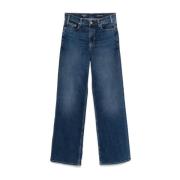 Adriano Goldschmied Blå Stretch Denim Wide Leg Jeans Blue, Dam