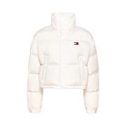 Tommy Jeans Vit Dunjacka för Kvinnor White, Dam