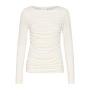 Kaffe Krita Kalotte Blus Topp White, Dam