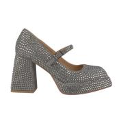 Alma EN Pena Blockklackskor med strass Gray, Dam