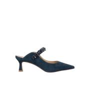 Alma EN Pena Medium klackad mule Blue, Dam