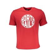 North Sails Röd Bomull Logo Print T-shirt Red, Herr