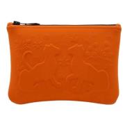 Hermès Vintage Pre-owned Canvas kuvertvskor Orange, Dam