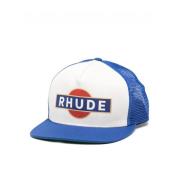 Rhude Racer Trucker Hat Navy Blue Blue, Unisex