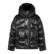 Dsquared2 Svart Pufferjacka Quiltad Huva Black, Herr