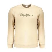 Pepe Jeans Broderad Crew Neck Bomullströja Beige, Herr