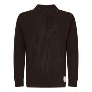 Emporio Armani Brun Fisherman's Rib Stitch Tröja Brown, Herr