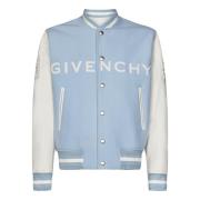 Givenchy Vit Ylleblandad Jacka Elegant Stil Blue, Herr