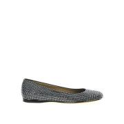 Loewe Svarta Ballerina Flats med Strassdekoration Black, Dam