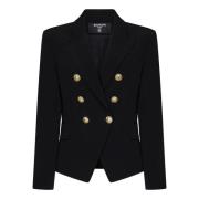 Balmain Svart ytterjacka med unik design Black, Dam