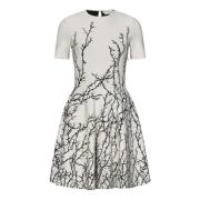 Alexander McQueen Ivory Jacquard Thorn Branch Klänning White, Dam