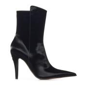 Alexander McQueen Svarta Ankelboots med Skull-detalj Black, Dam