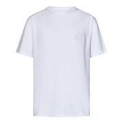 Etro Vit Bomull Jersey T-Shirt Chic Broderad White, Herr