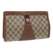 Gucci Vintage Pre-owned Canvas kuvertvskor Beige, Dam