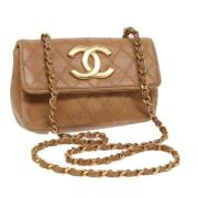 Chanel Vintage Pre-owned Laeder chanel-vskor Beige, Dam