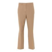 Semicouture Beige Ull Straight-Leg Byxor Beige, Dam