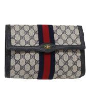 Gucci Vintage Pre-owned Canvas kuvertvskor Blue, Dam