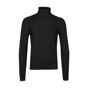 Emporio Armani Diagonalt Mönstrad Turtleneck Black, Herr