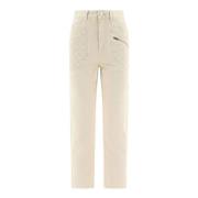 Isabel Marant Beige Cassandre Denim Jeans Beige, Dam