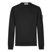 Stone Island Räfflad grå tröja med rund hals Gray, Herr