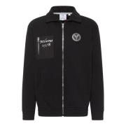 Carlo Colucci Stiligt Zip-Through Sweatshirt för Herrar Black, Herr