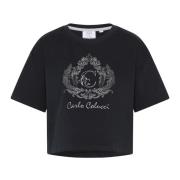 Carlo Colucci Unikt Cropped Oversize T-Shirt Black, Dam