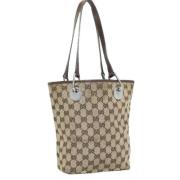 Gucci Vintage Pre-owned Canvas gucci-vskor Beige, Dam