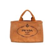 Prada Vintage Pre-owned Canvas prada-vskor Orange, Dam