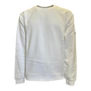 Gcds Essentials Bomull Crewneck Sweatshirt Vit White, Herr