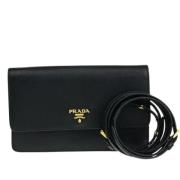 Prada Vintage Pre-owned Laeder kuvertvskor Black, Dam