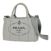 Prada Vintage Pre-owned Canvas prada-vskor Gray, Dam