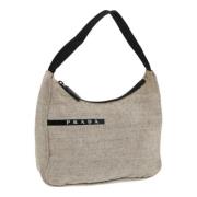 Prada Vintage Pre-owned Canvas handvskor Gray, Dam