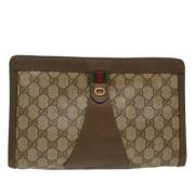 Gucci Vintage Pre-owned Laeder kuvertvskor Beige, Dam