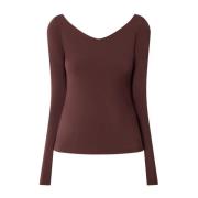 Max Mara Stretch viskos tyg damtopp Brown, Dam