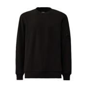 C.p. Company Svart Diagonal Höjd Fleece Sweatshirt Black, Herr