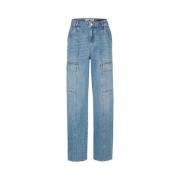 Riani Cargo stil jeans med vertikala sömmar Blue, Dam