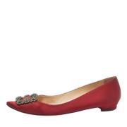 Manolo Blahnik Pre-owned Pre-owned Mocka lgskor Red, Dam