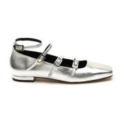 Alohas Silver Shimmer Ballett Platta Skor Gray, Dam