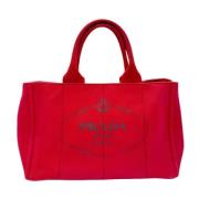 Prada Vintage Pre-owned Canvas prada-vskor Red, Dam