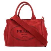 Prada Vintage Pre-owned Canvas prada-vskor Red, Dam