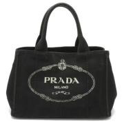 Prada Vintage Pre-owned Canvas prada-vskor Black, Dam