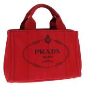 Prada Vintage Pre-owned Canvas prada-vskor Red, Dam