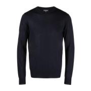 Emporio Armani Ullstickad Logo Pullover Blue, Herr