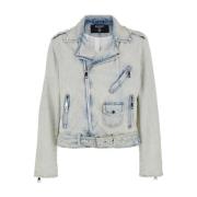 Balmain Denim Bikerjacka Blue, Herr