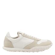 Jil Sander Vita Beige Sneakers Mocka Läder Bomull Beige, Herr